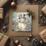 Cartão De Festividades Natais vintages Snowman Azul e Dourado<br><div class="desc">Espalhe a alegria de férias com o nosso delicioso cartão de feriado, com um natal vintage de neve em azul elegante e ouro! Esta design charmosa é perfeita para adicionar um toque de chorona clássica aos seus cumprimentos festivos. Com sua bela paleta de cores e ilustração lúdica de boneco de...</div>