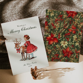 Cartão De Festividades Natais vintages tradicionais