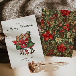 Cartão De Festividades Natais vintages tradicionais