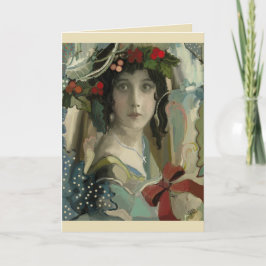 Cartão De Festividades Natais vintages Vitoriana Personalizar Mulher