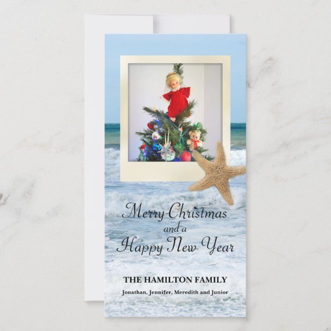 Cartão De Festividades Natal 1 da praia da estrela do mar (Frente)