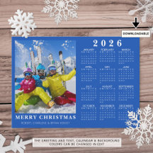 NATAL 2025 Foto Calendário 2026 Azul