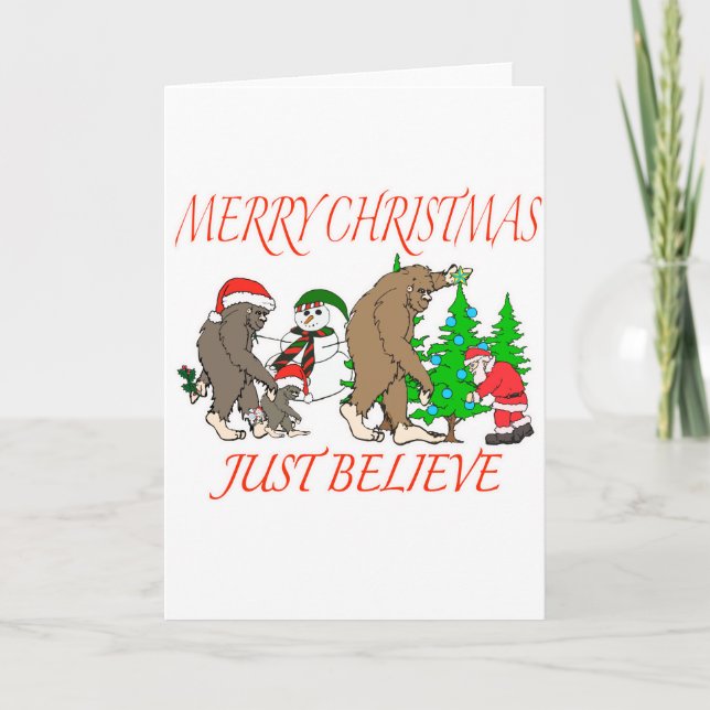 Cartão De Festividades Natal 2 da família de Bigfoot (Frente)