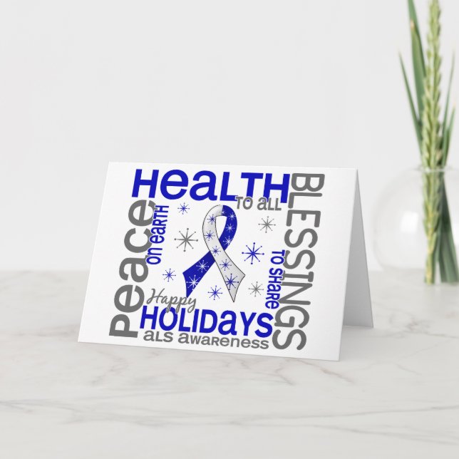 Cartão De Festividades Natal 4 flocos de neve do ALS (Frente)