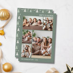 Cartão De Festividades Natal 5 Foto Collage Family Sage Green<br><div class="desc">Celebre a alegria da temporada com este moderno cartão de colagem verde de fotos de Natal, projetado para compartilhar seus desejos mais quentes com entes queridos. Apresentando espaço para cinco fotos familiares queridas na frente, este cartão de feriado oferece uma bela maneira de destacar suas memórias favoritas do ano. O...</div>