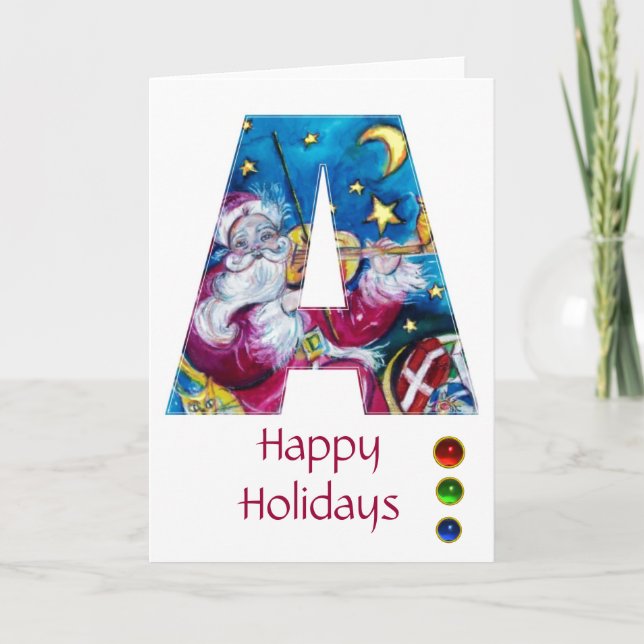 CARTÃO DE FESTIVIDADES NATAL A CARTA/MONOGRAMA DE PAPAIS NOEIS INSPIRADOS (Frente)