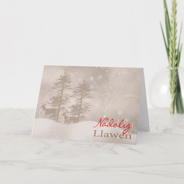 Cartão De Festividades Natal à moda da língua de Galês boas festas (Frente)