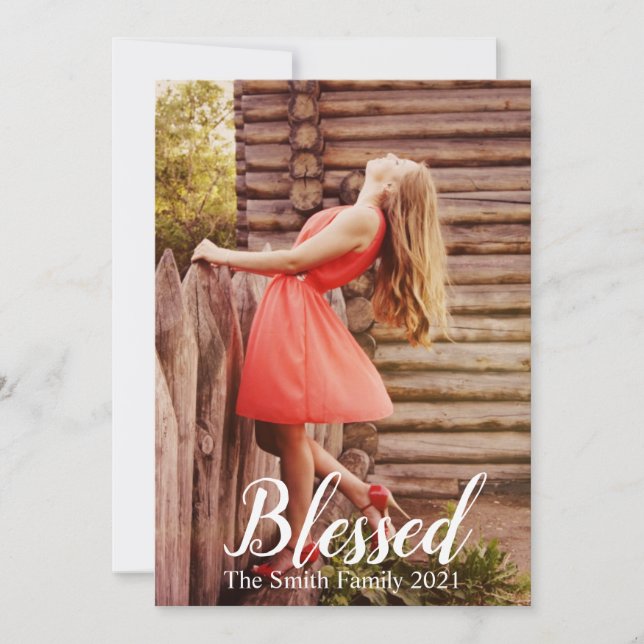 Cartão De Festividades Natal Abençoado Personalizável (Frente)