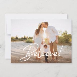 Cartão De Festividades Natal Acredite na Trendy Manuscrito Foto