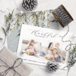 Cartão De Festividades Natal agradecido e abençoado<br><div class="desc">Cartão de Natal de multifoto agradecido e abençoado. Com a aquarela na cena de inverno.</div>