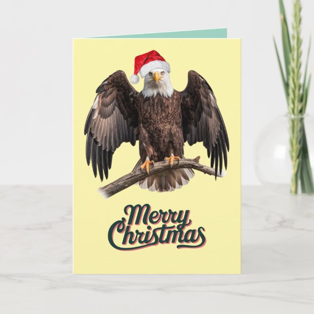 Cartão De Festividades Natal Águia Careca (Frente)