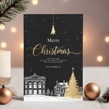 Natal Alegre Caligráfico Dourado e Preto