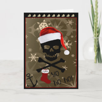 Cartão De Festividades Natal alegre do pirata de Roger