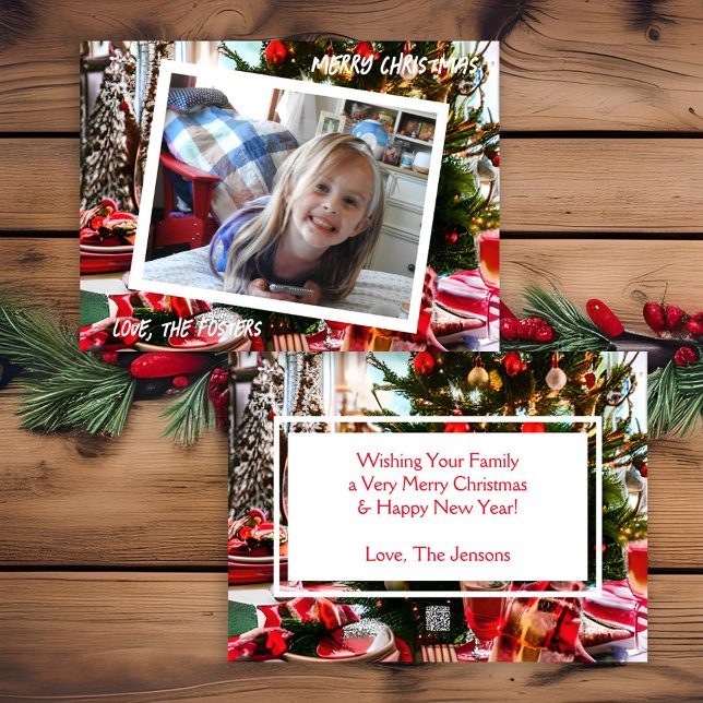 Cartão De Festividades Natal Alegre e Brilhante Foto de Férias (Criador carregado)