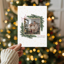 Natal Alegre Foto Personalizada da Família Férias