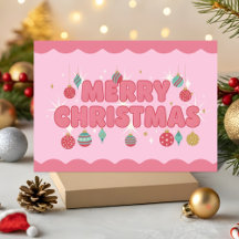 Natal Alegre Pink Retro Groovy
