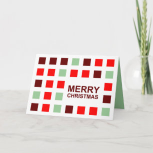 Cartão De Festividades natal alegre (quadrados modernos)