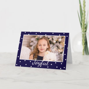 Cartão De Festividades Natal Alegre Tipografia Moderna Foto Personalizada