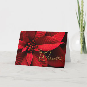 Cartão De Festividades Natal alemão Frohe Weihnachten Poinsettia