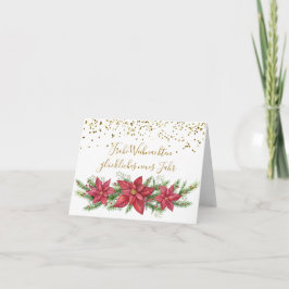 Cartão De Festividades Natal alemão, Poinsettia, pinheiro, confete de our