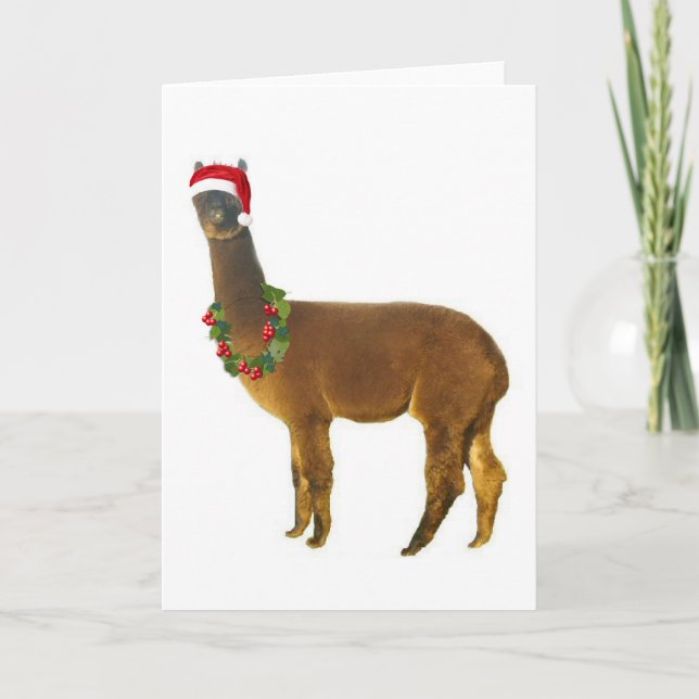 Cartão De Festividades Natal - Alpaca (Frente)
