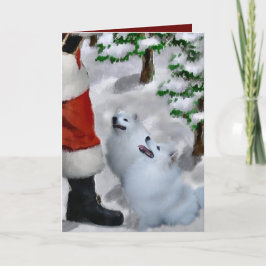 Cartão De Festividades Natal americano do cão Eskimo