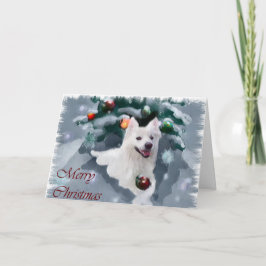 Cartão De Festividades Natal americano do cão Eskimo