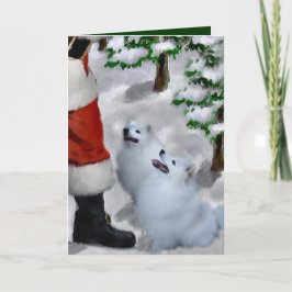 Cartão De Festividades Natal americano do cão Eskimo