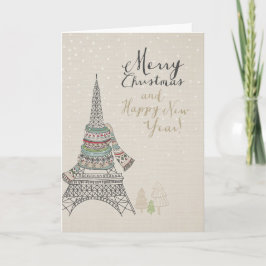Cartão De Festividades Natal & ano novo em Paris