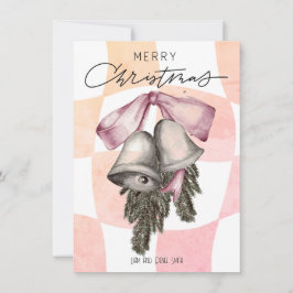 Cartão De Festividades Natal Antigo Sininhos Arcos Natal