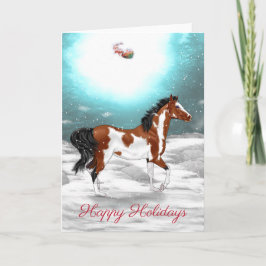 Cartão De Festividades Natal árabe do cavalo do Pinto