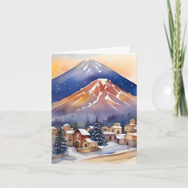 Cartão De Festividades Natal Armênio - 6 de Janeiro - Aquarela (Frente)