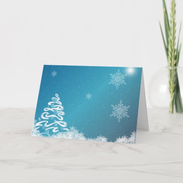 Cartão De Festividades Natal azul (Frente)