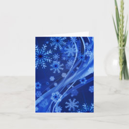 Cartão De Festividades Natal Azul Flocos de Neve de inverno