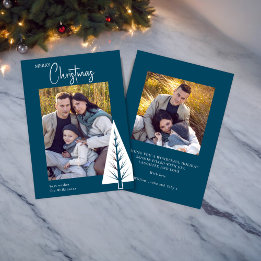 Cartão De Festividades natal azul minimalista moderno