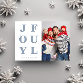 Cartão De Festividades Natal Azul Moderno, Uma Foto