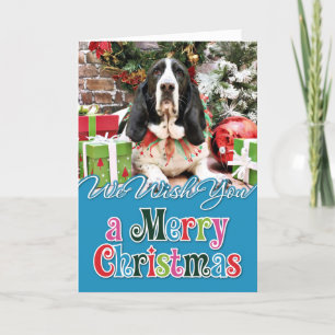 Cartão De Festividades Natal - Basset Hound - Jasmine