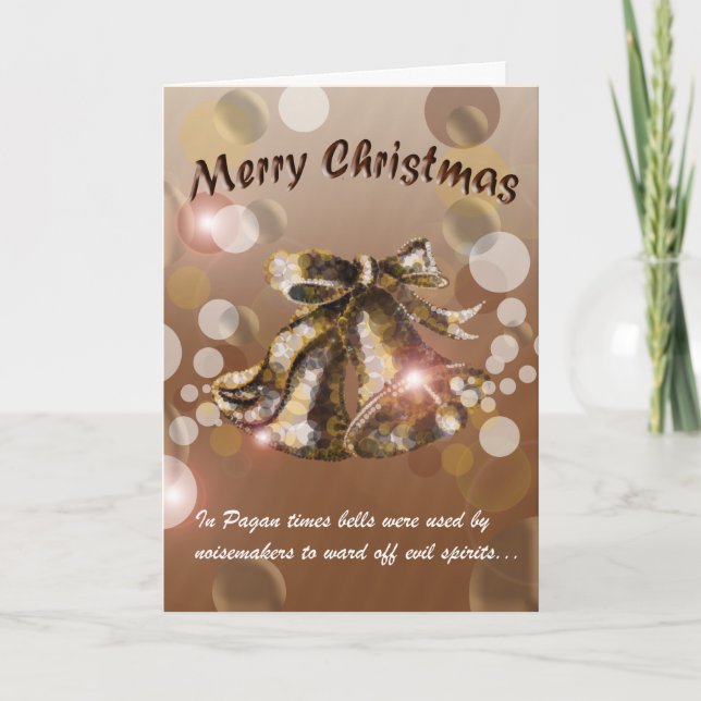 Cartão De Festividades Natal Bell (Brown) (Frente)