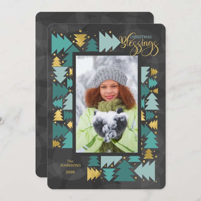 Cartão De Festividades Natal Beneficia Foto de Charcarvão Cristão (Frente/Verso)