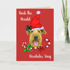 Cartão De Festividades Natal bonito de Airedale Terrier