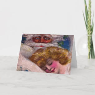 Cartão De Festividades Natal Bonito de Santa Claus assustador