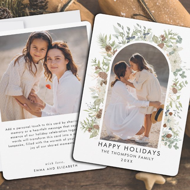 Cartão De Festividades Natal Botânico Eucalyptus Greenery Personalizado (Criador carregado)