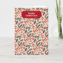 Cartão De Festividades Natal Botânico Moderno Holly Berry