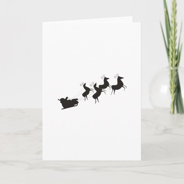 Cartão De Festividades Natal branco preto simples (Frente)