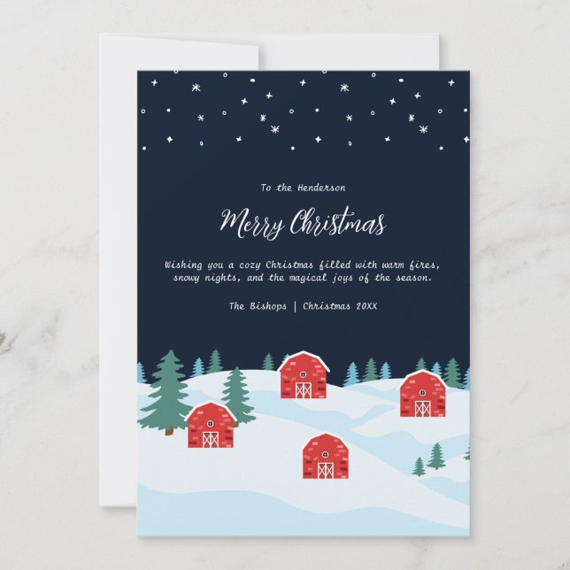 Cartão De Festividades Natal Branco Russo (Frente)