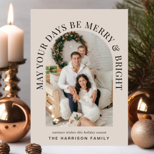 Cartão De Festividades Natal brilhante da Feliz de Fotografias de Arch