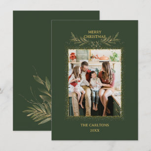 Cartão De Festividades natal brilhante verde moderno