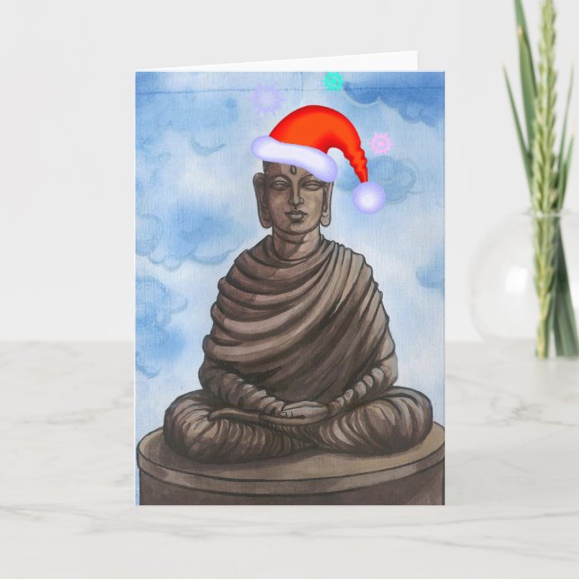 Cartão De Festividades Natal Buddha! (Frente)