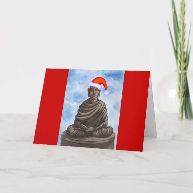 Cartão De Festividades Natal Buddha! (Frente)