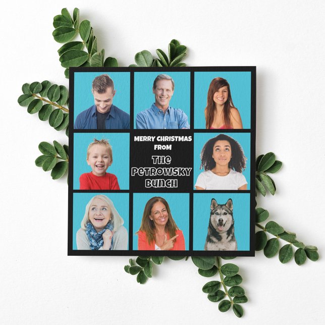 Cartão De Festividades Natal Bunch Campy Retro TV Foto Engraçada (Criador carregado)